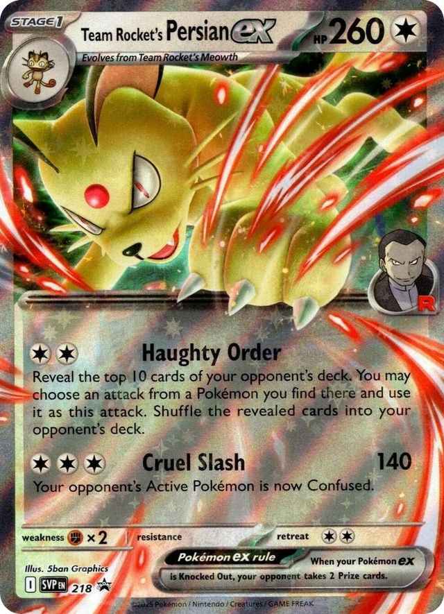 0218 Team Rocket's Persian ex - 218 Promo Scarlet & Violet Promo Cards