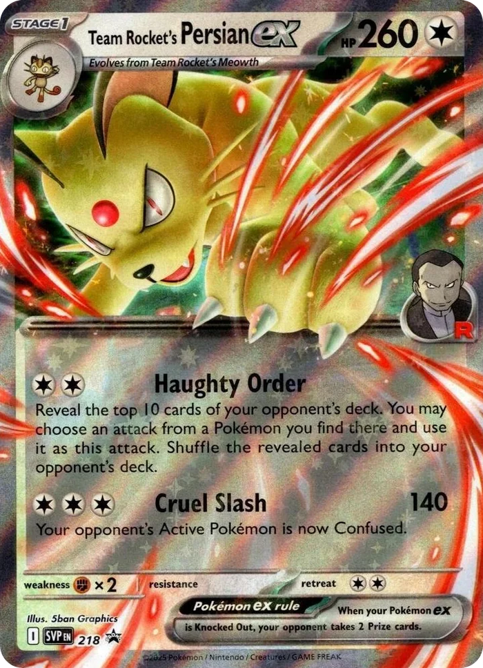 0218 Team Rocket's Persian ex - 218 Promo Scarlet & Violet Promo Cards