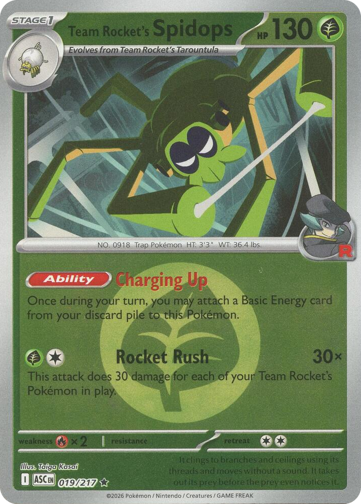 0019 Team Rocket's Spidops (Energy Symbol Pattern) Rare Ascended Heroes
