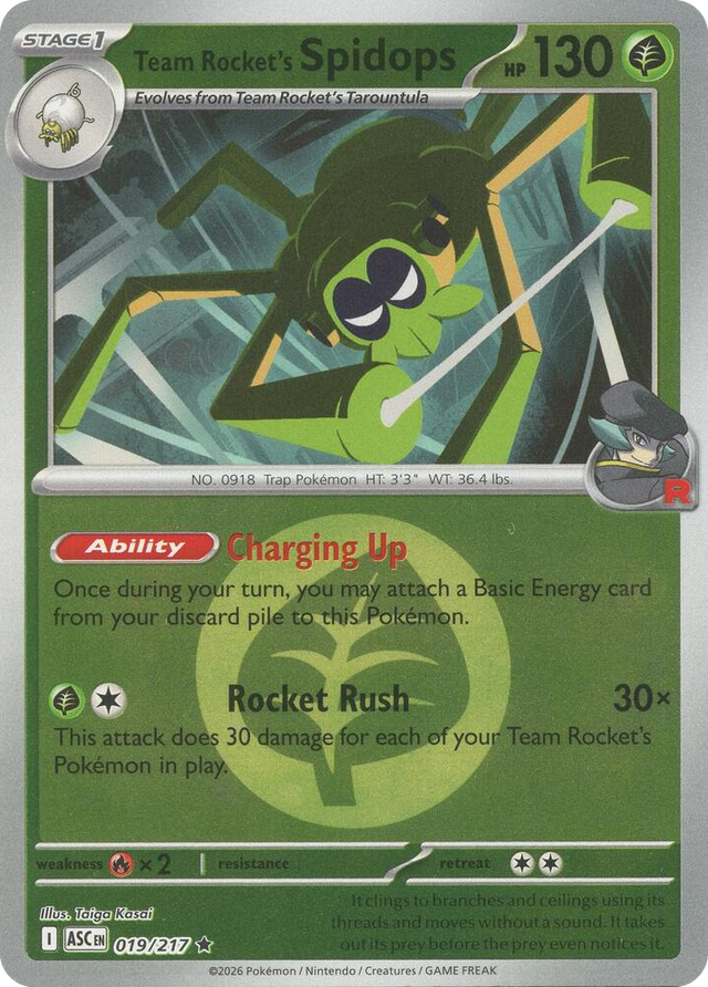 0019 Team Rocket's Spidops (Energy Symbol Pattern) Rare Ascended Heroes