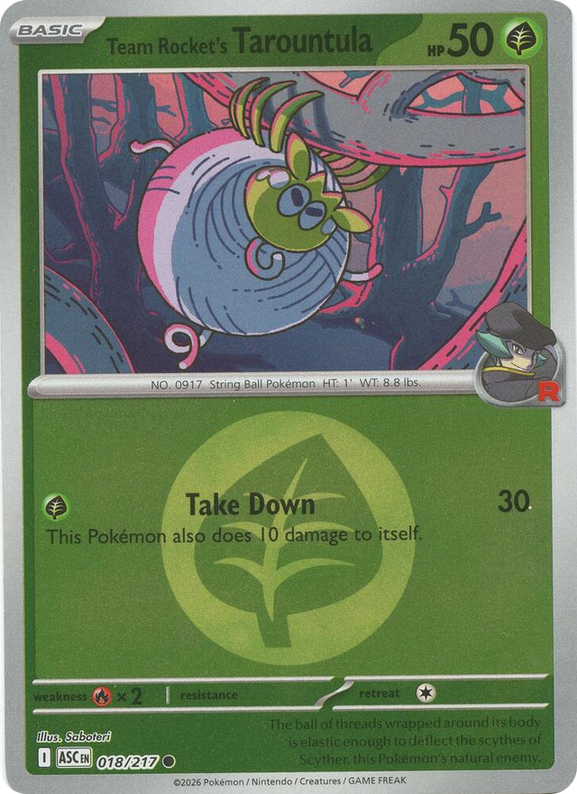 0018 Team Rocket's Tarountula (Energy Symbol Pattern) Common Ascended Heroes