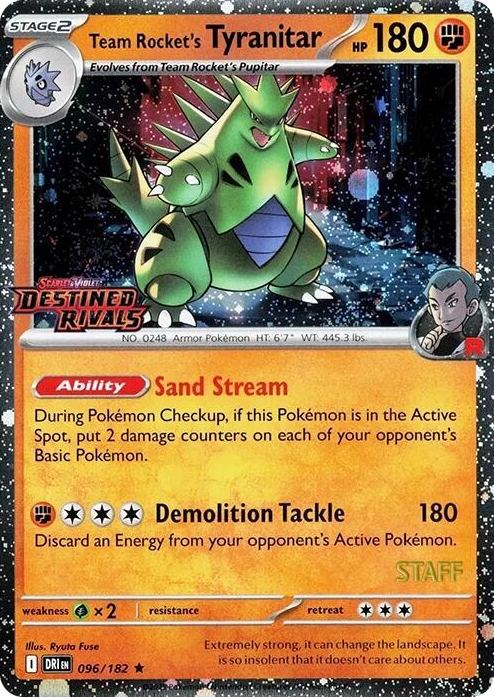 0096 Team Rocket's Tyranitar (Prerelease) [Staff] Rare Miscellaneous Cards & Products
