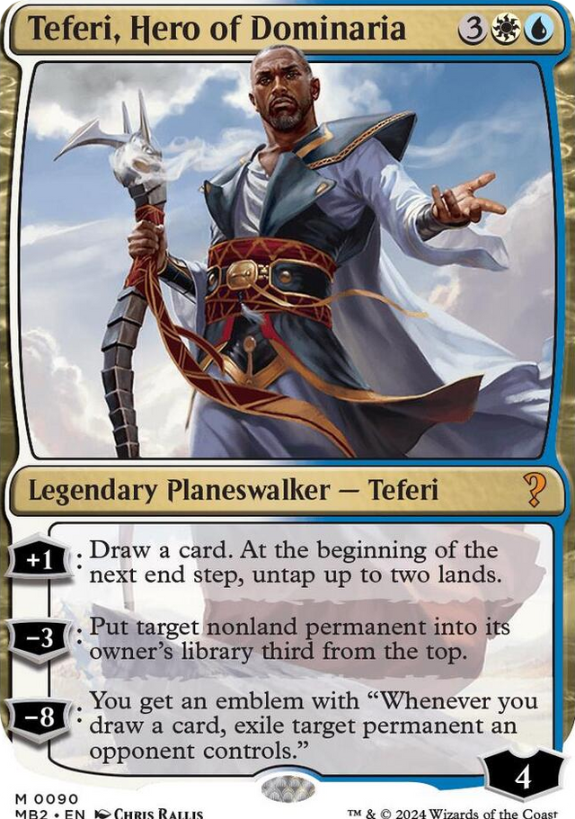 0090 Teferi, Hero of Dominaria (White Border) M Mystery Booster 2