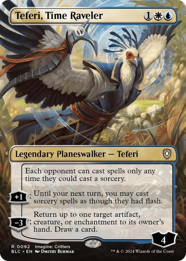 0092 Teferi, Time Raveler (Borderless) R Commander: Bloomburrow