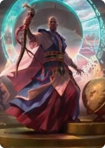 0010 Teferi, Who Slows the Sunset Art Card S Art Series: Innistrad: Midnight Hunt