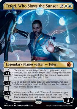 0280 Teferi, Who Slows the Sunset (Borderless) M Innistrad: Midnight Hunt