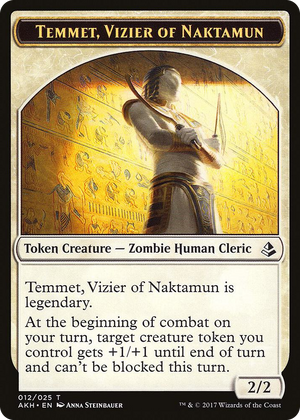 0012 Temmet, Vizier of Naktamun // Zombie Double-Sided Token T Amonkhet