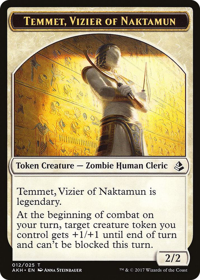 0012 Temmet, Vizier of Naktamun // Zombie Double-Sided Token T Amonkhet