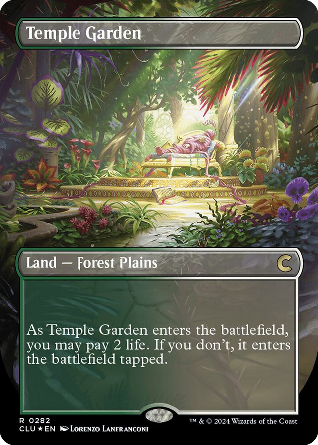 0282 Temple Garden (Borderless) R Ravnica: Clue Edition