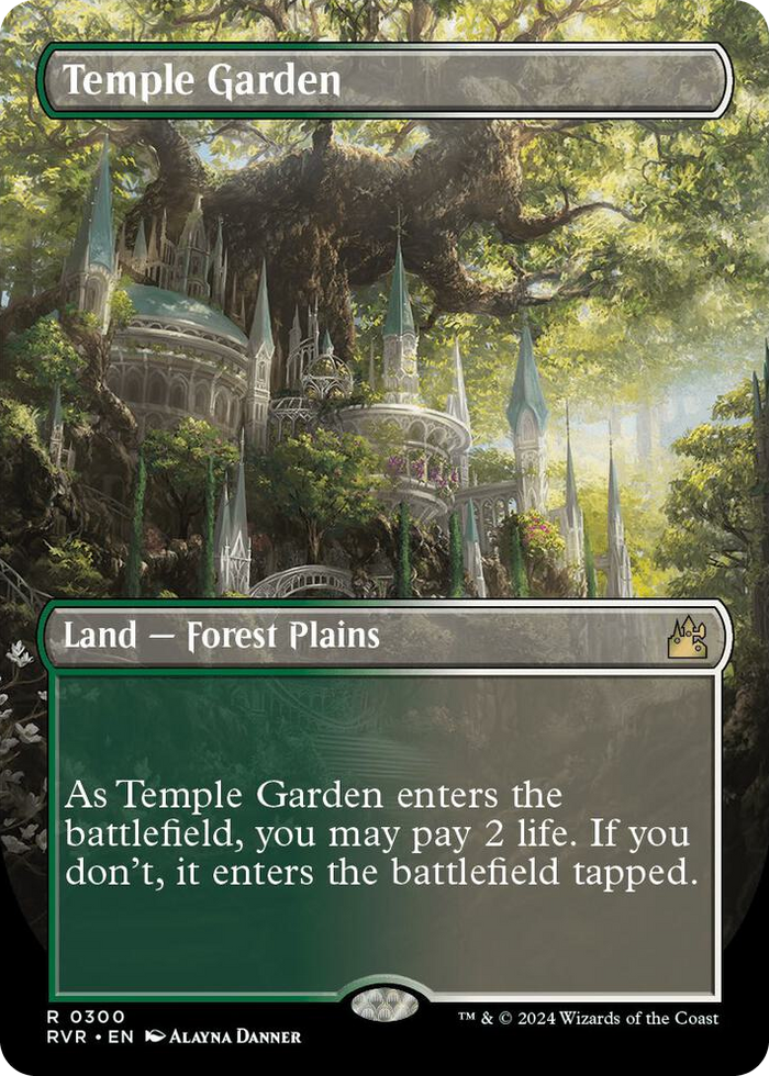 Temple Garden (Borderless) #300 R - Ravnica Remastered Pokemon card