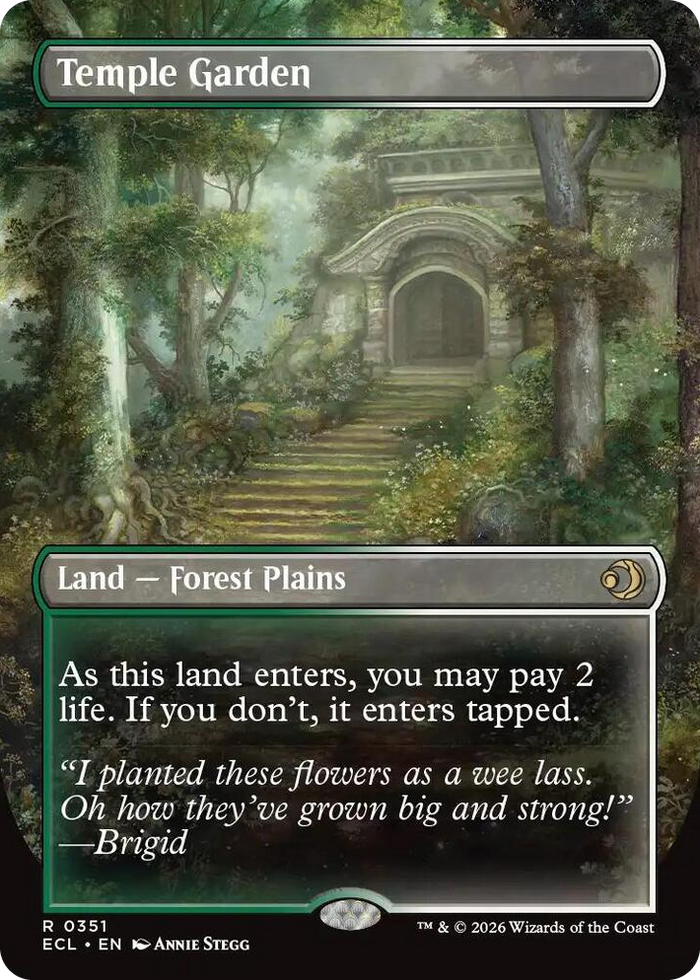 Temple Garden (Borderless) #351 R - Lorwyn Eclipsed Pokemon card