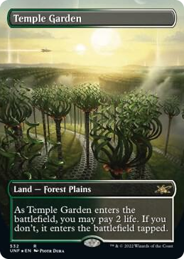 0532 Temple Garden (Borderless) (Galaxy Foil) R Unfinity