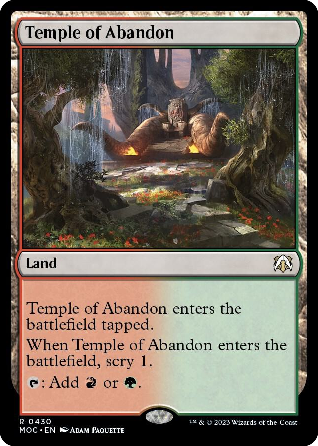 Temple of Abandon #430 R - Commander: March of the Machine Pokemon card