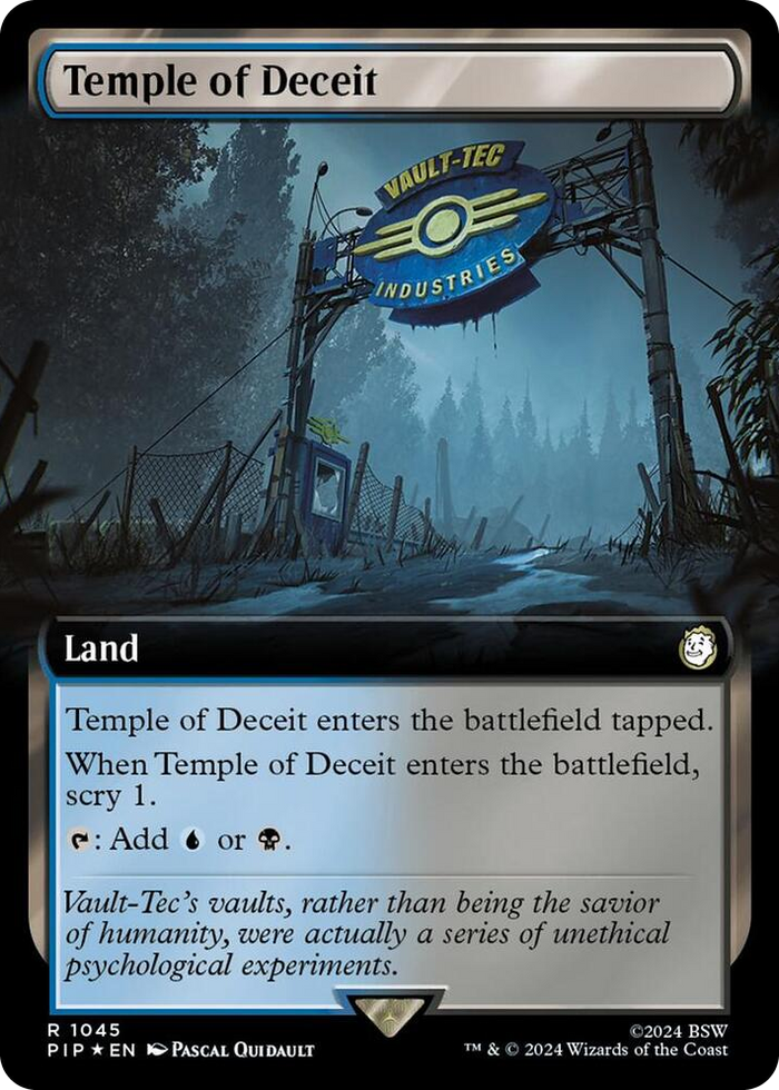 Temple of Deceit (Extended Art) (Surge Foil) #1045 R - Universes Beyond: Fallout Pokemon card