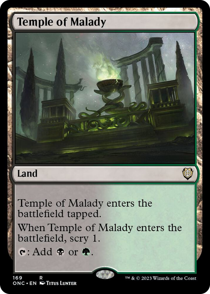 Temple of Malady #169 R - Commander: Phyrexia: All Will Be One Pokemon card