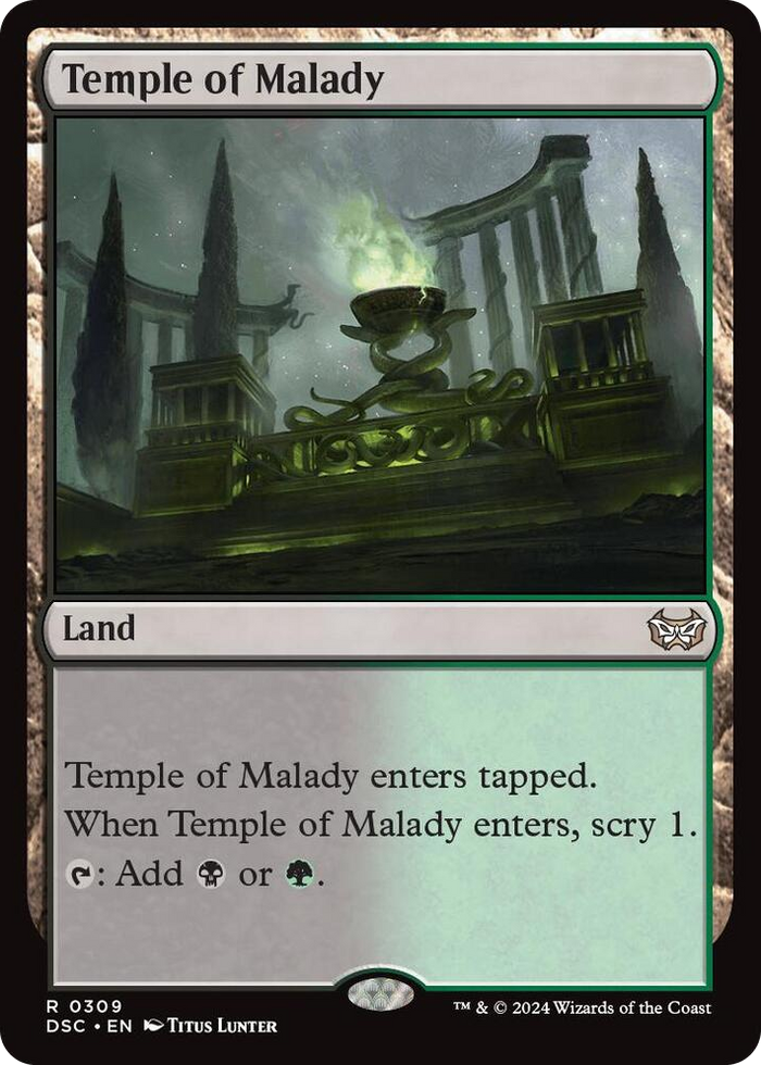 Temple of Malady #309 R - Commander: Duskmourn: House of Horror Pokemon card
