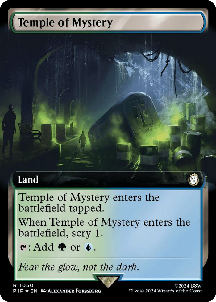 Temple of Mystery (Extended Art) (Surge Foil) #1050 R - Universes Beyond: Fallout Pokemon card