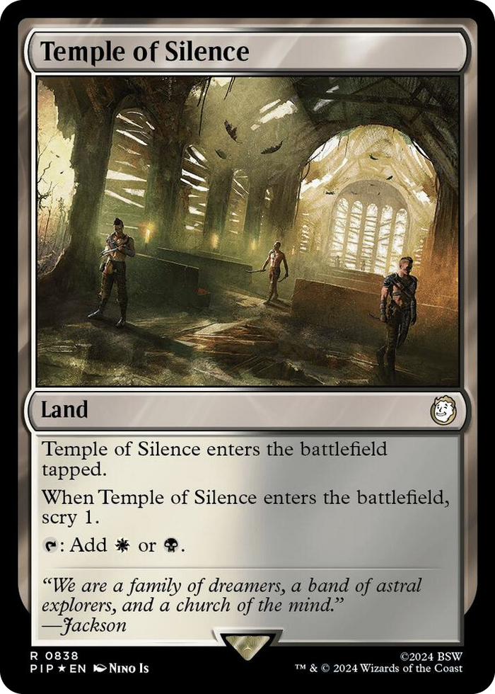 Temple of Silence (Surge Foil) #838 R - Universes Beyond: Fallout Pokemon card