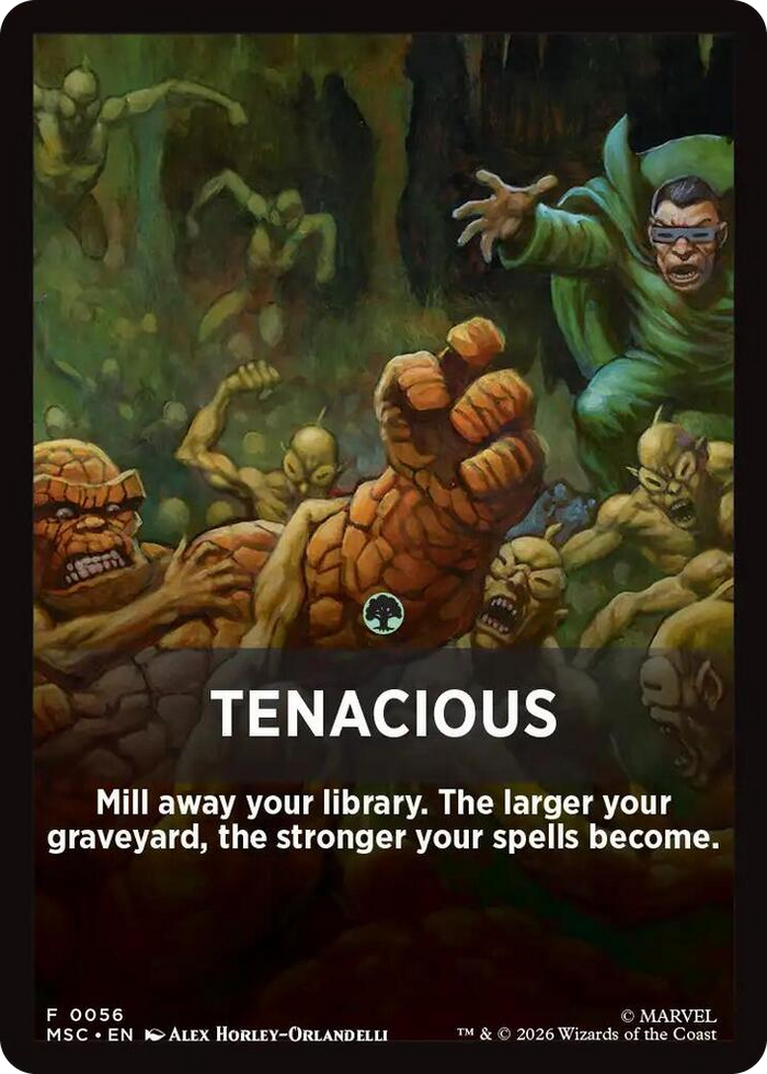 Tenacious Theme Card #56 T - Commander: Marvel Super Heroes Pokemon card