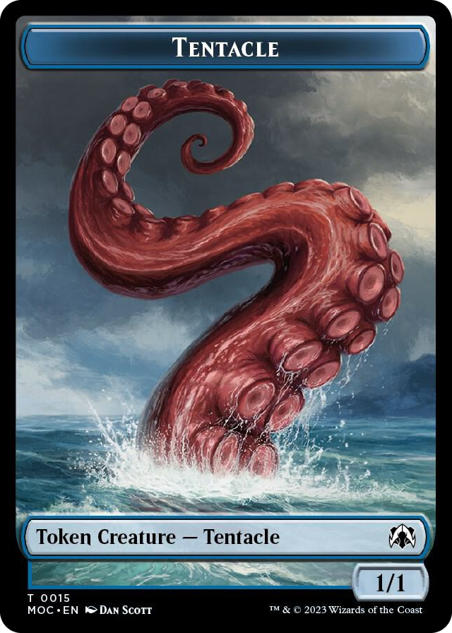 Tentacle // Human Double-sided Token #15 T - Commander: March of the Machine Pokemon card