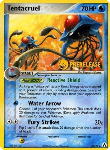 0045 Tentacruel - 45/92 (Prerelease) Promo Nintendo Promos
