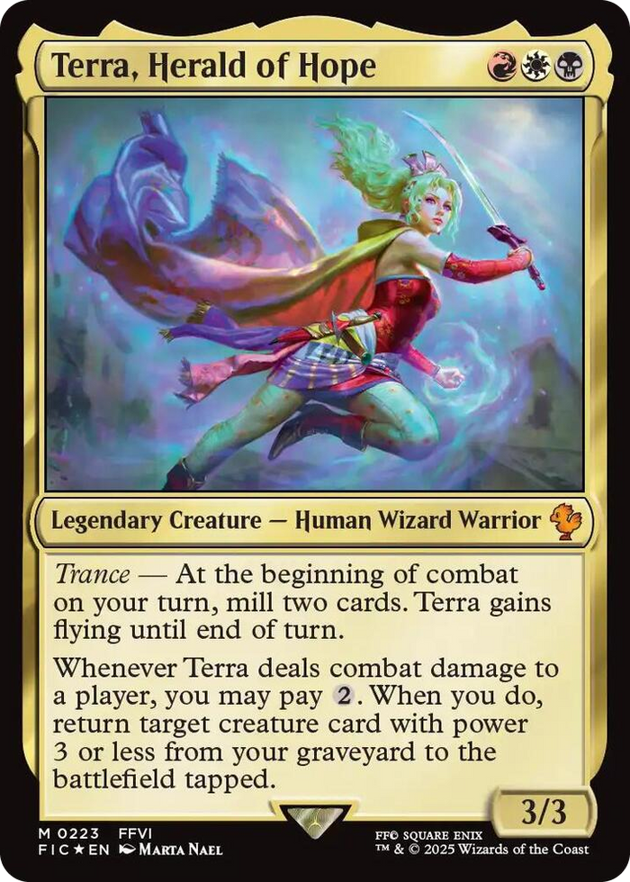 Terra, Herald of Hope (Surge Foil) #223 M - Commander: FINAL FANTASY Pokemon card