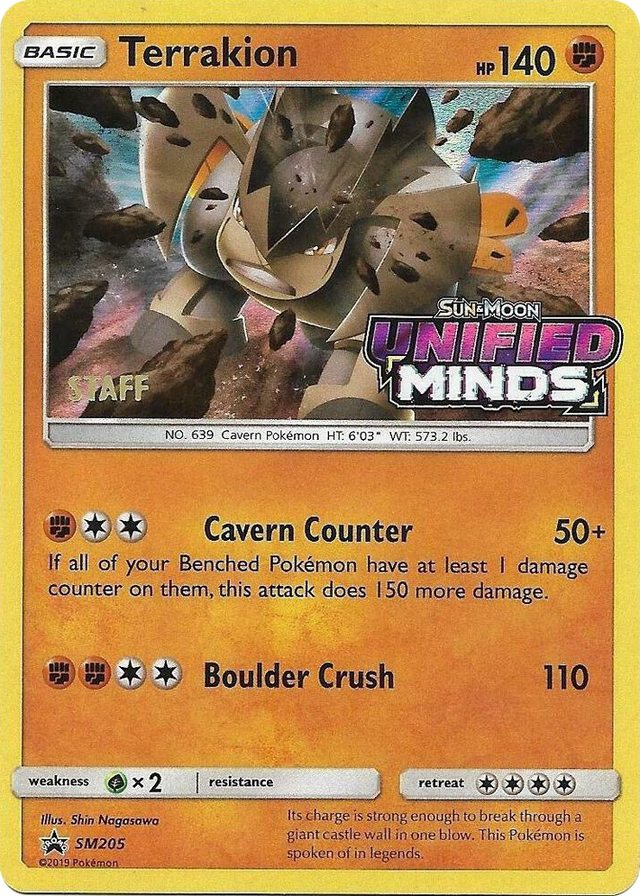 SM205 Terrakion - SM205 (Prerelease) [Staff] Promo SM Promos