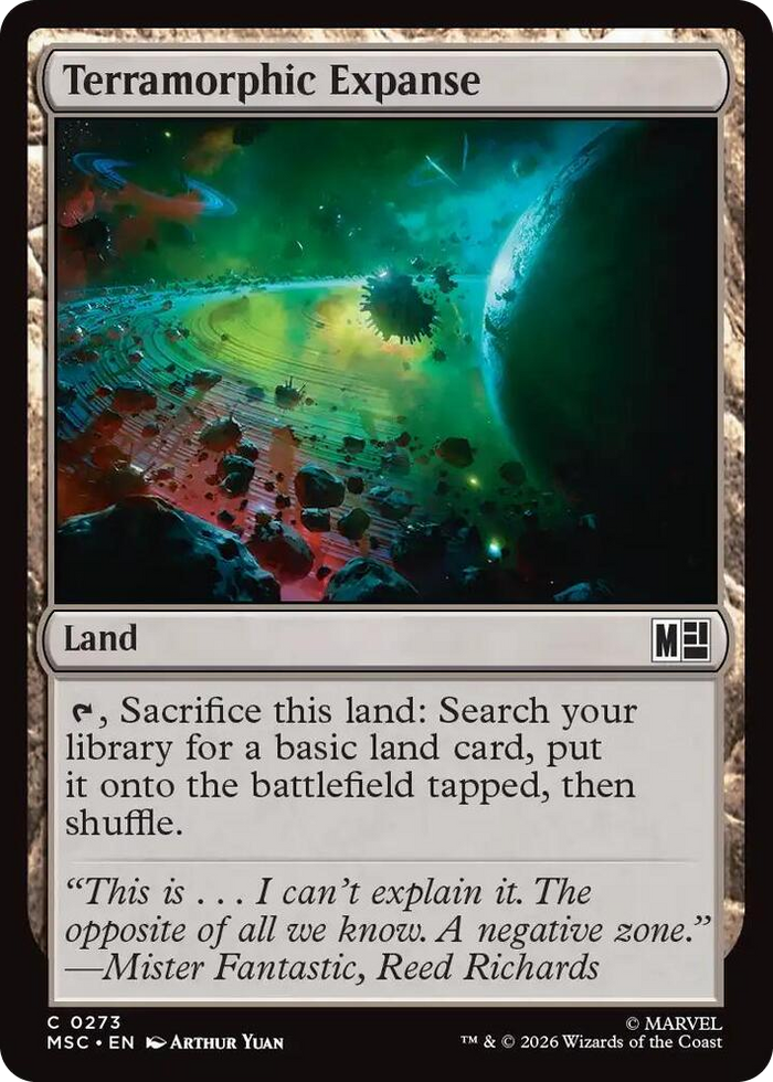 Terramorphic Expanse (0273) (Surge Foil) #273 C - Commander: Marvel Super Heroes Pokemon card