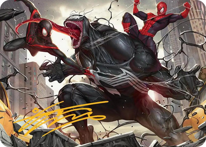 Terrific Team-Up Art Card (Gold-Stamped Signature) #23 S - Art Series: Marvel's Spider-Man Pokemon card