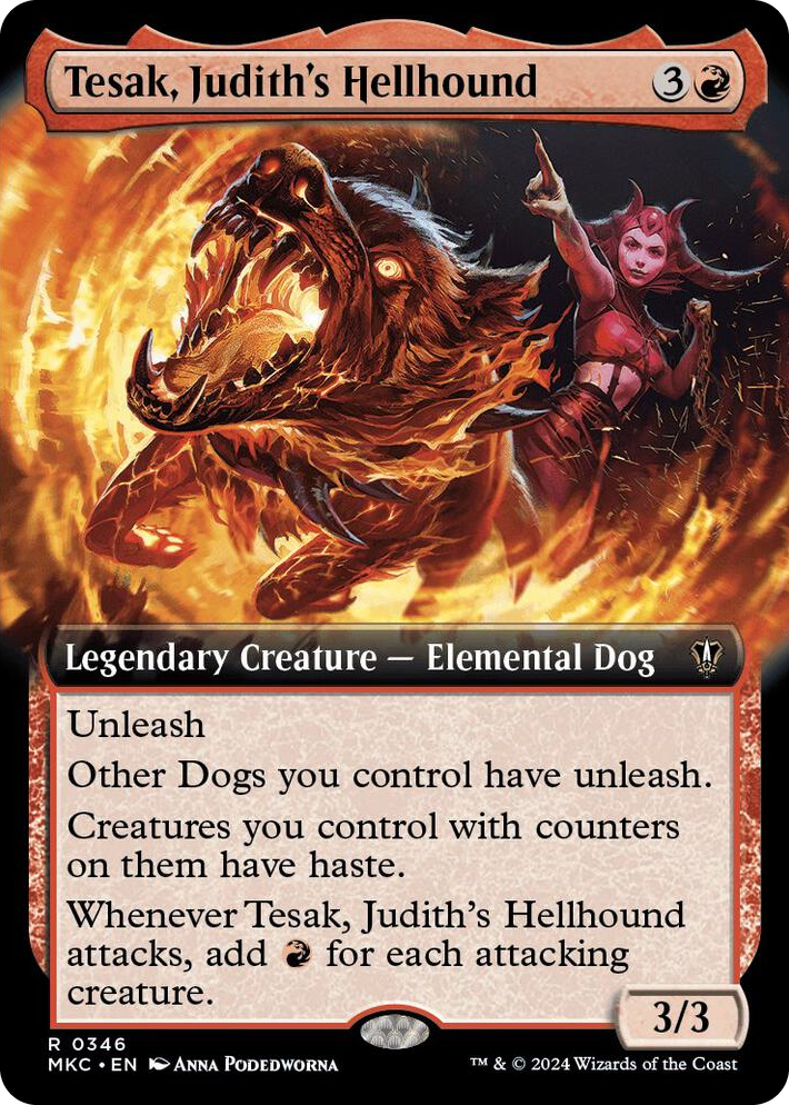 0346 Tesak, Judith's Hellhound (Extended Art) R Commander: Murders at Karlov Manor