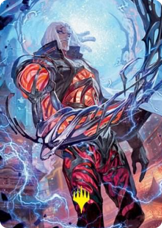0054 Tezzeret, Betrayer of Flesh Art Card (Gold-Stamped Signature) S Art Series: Kamigawa: Neon Dynasty