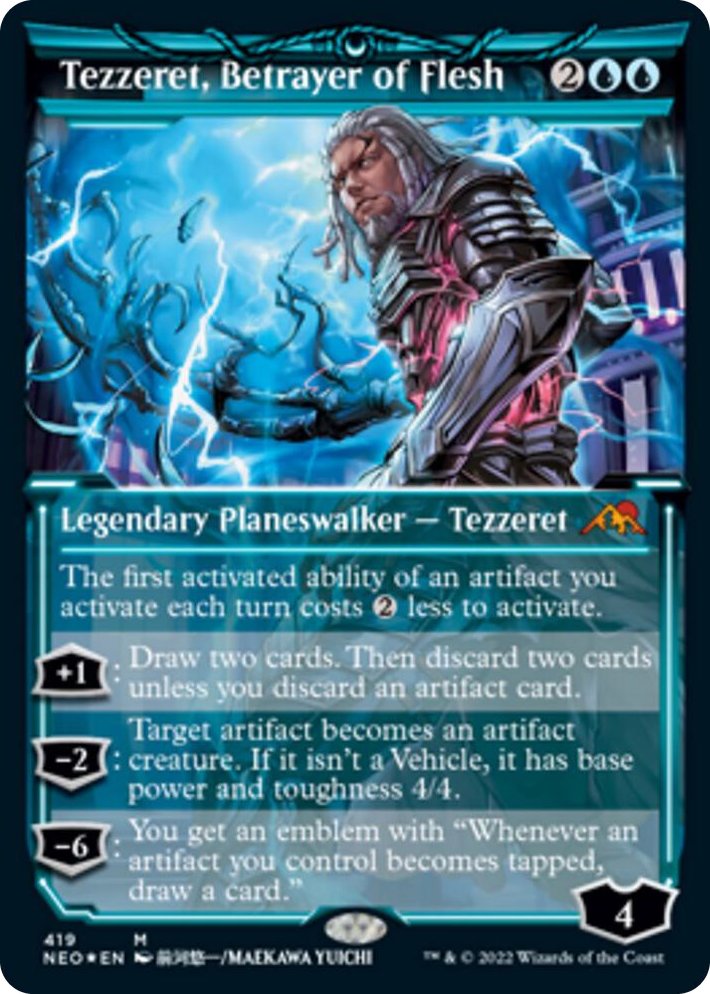 0419 Tezzeret, Betrayer of Flesh (Showcase) (Foil Etched) M Kamigawa: Neon Dynasty