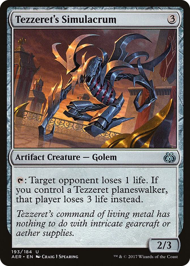 Tezzeret's Simulacrum #193 U - Aether Revolt Pokemon card