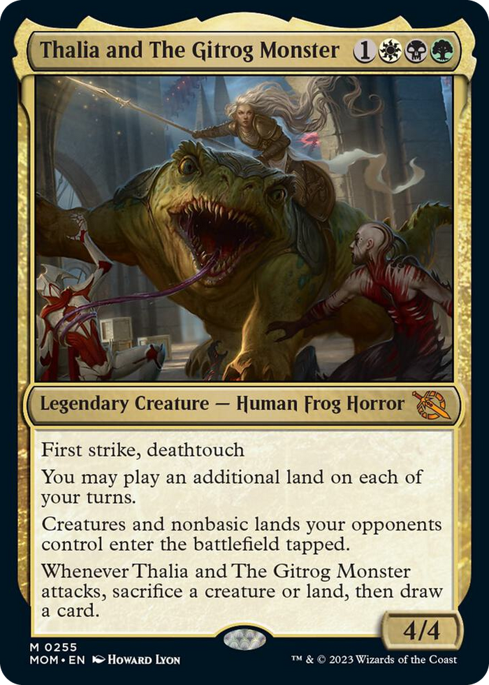 Thalia and The Gitrog Monster #255 M - March of the Machine Pokemon card