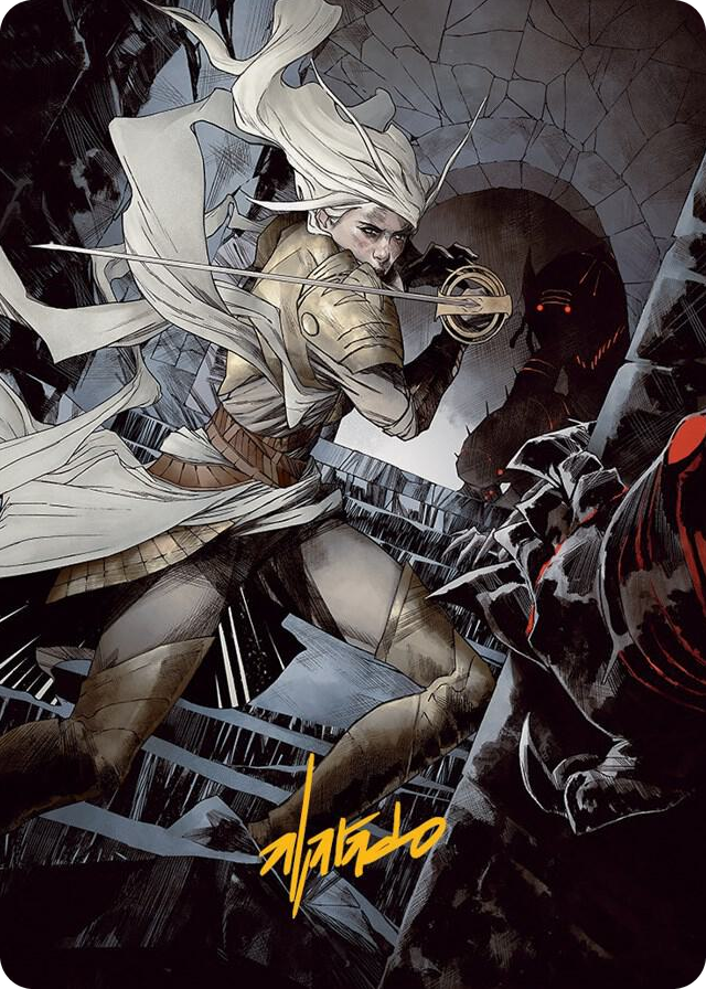 Thalia, Guardian of Thraben Art Card (Gold-Stamped Signature) #67 S - Art Series: March of the Machine Pokemon card
