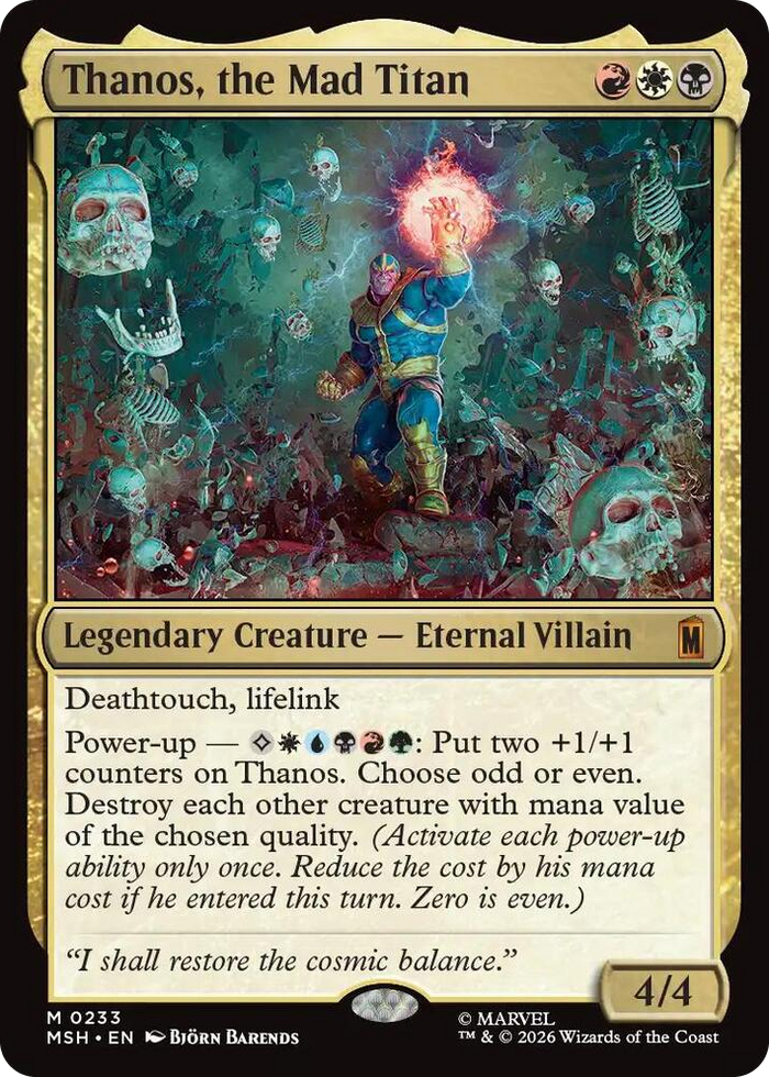 Thanos, the Mad Titan #233 M - Marvel Super Heroes Pokemon card