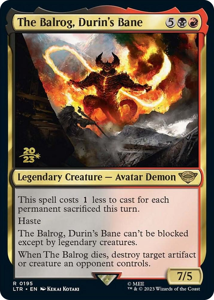 0195 The Balrog, Durin's Bane R Prerelease Cards