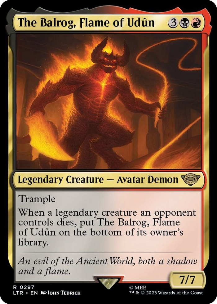 The Balrog, Flame of Udun #297 R - Universes Beyond: The Lord of the Rings: Tales of Middle-earth Pokemon card