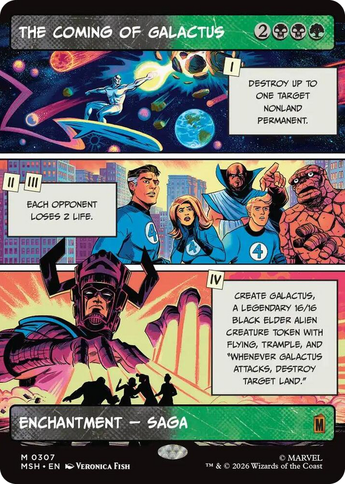The Coming of Galactus (Borderless) #307 M - Marvel Super Heroes Pokemon card