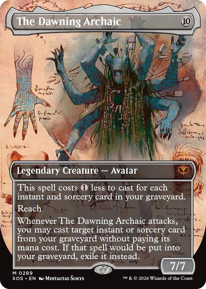 The Dawning Archaic (Borderless) #289 M - Secrets of Strixhaven Pokemon card