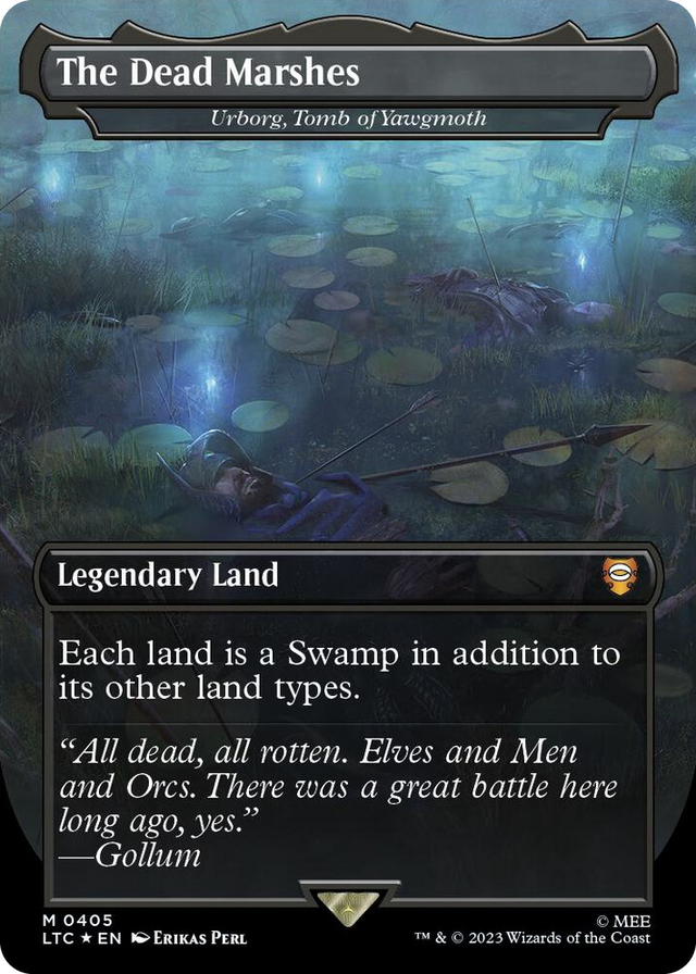 0405 The Dead Marshes - Urborg, Tomb of Yawgmoth (Borderless) (Surge Foil) M Commander: The Lord of the Rings: Tales of Middle-earth