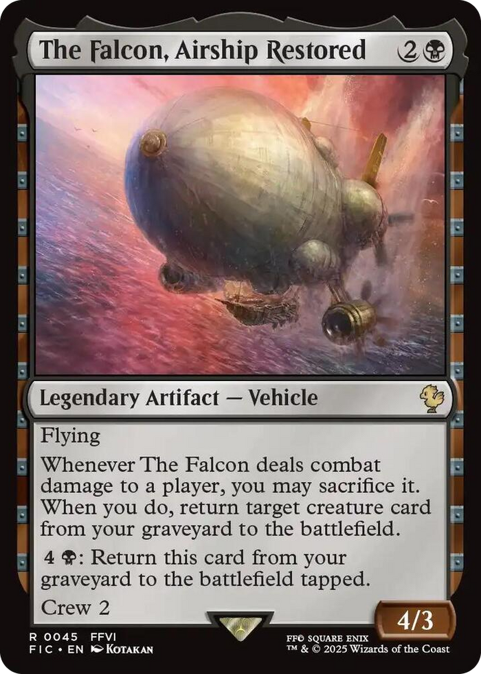 The Falcon, Airship Restored (Surge Foil) #45 R - Commander: FINAL FANTASY Pokemon card
