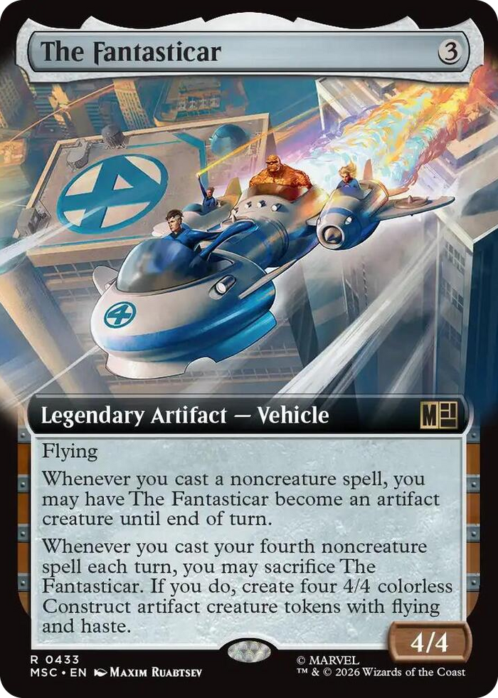 The Fantasticar (Extended Art) #433 R - Commander: Marvel Super Heroes Pokemon card