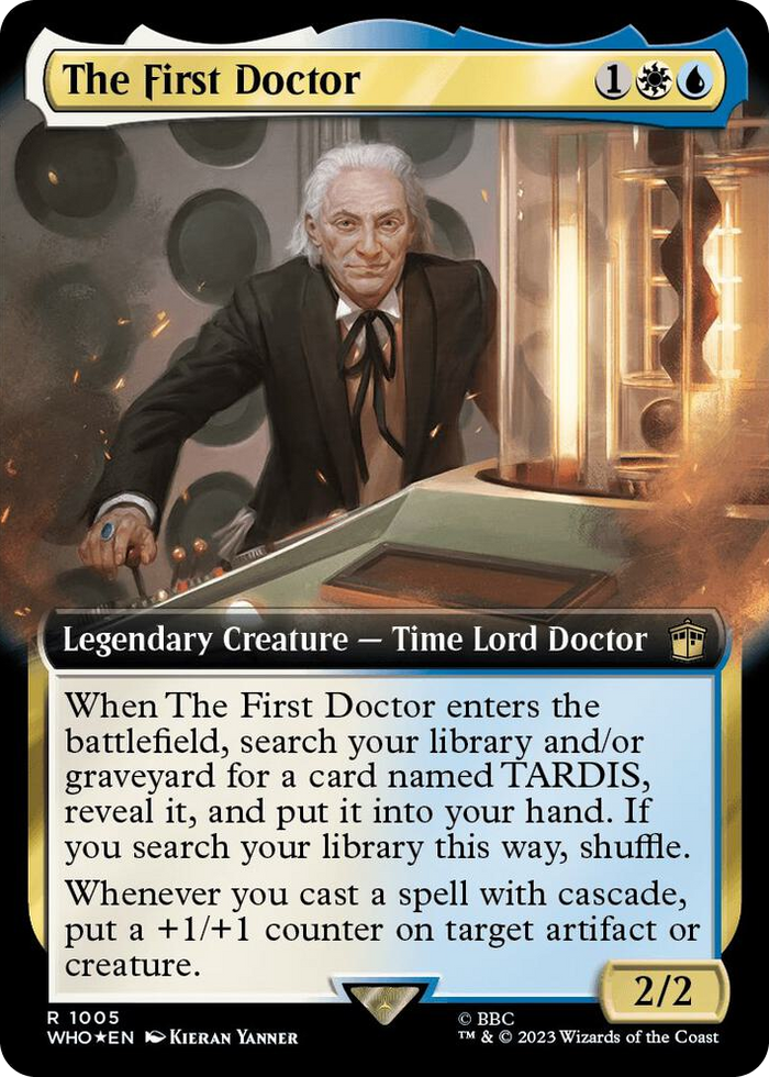 The First Doctor (Extended Art) (Surge Foil) #1005 R - Universes Beyond: Doctor Who Pokemon card
