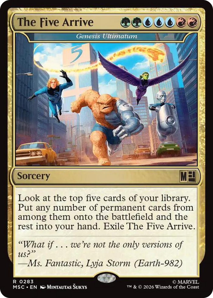 The Five Arrive - Genesis Ultimatum #283 R - Commander: Marvel Super Heroes Pokemon card