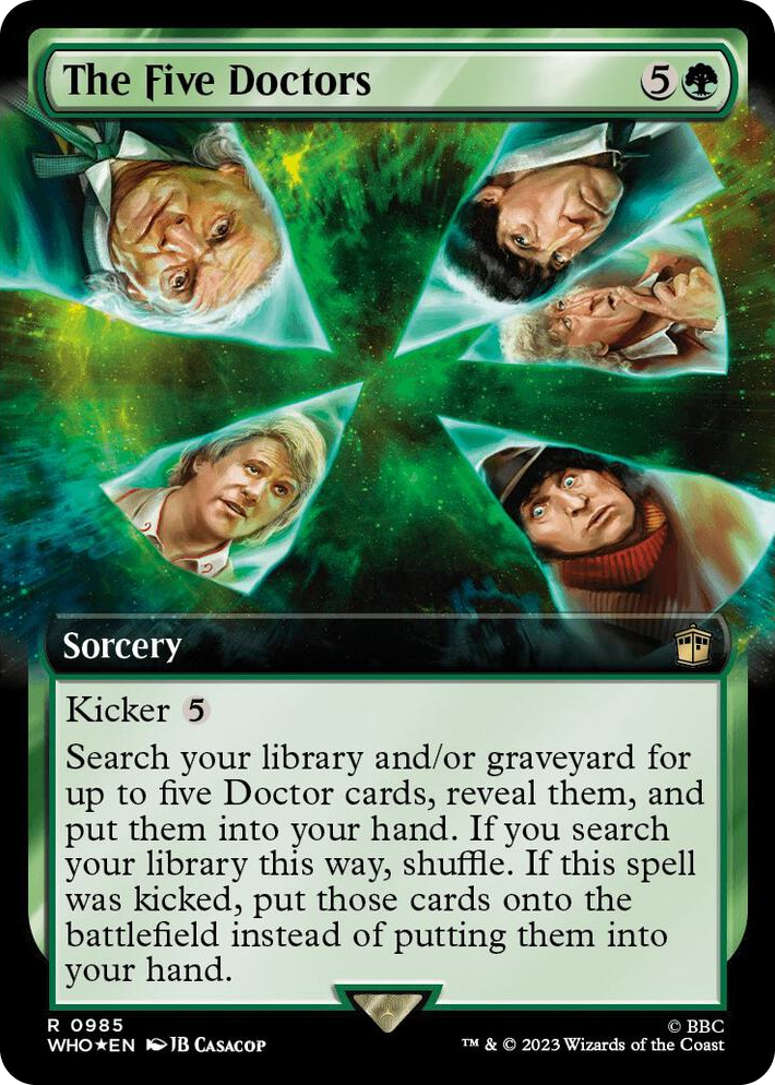 0985 The Five Doctors (Extended Art) (Surge Foil) R Universes Beyond: Doctor Who