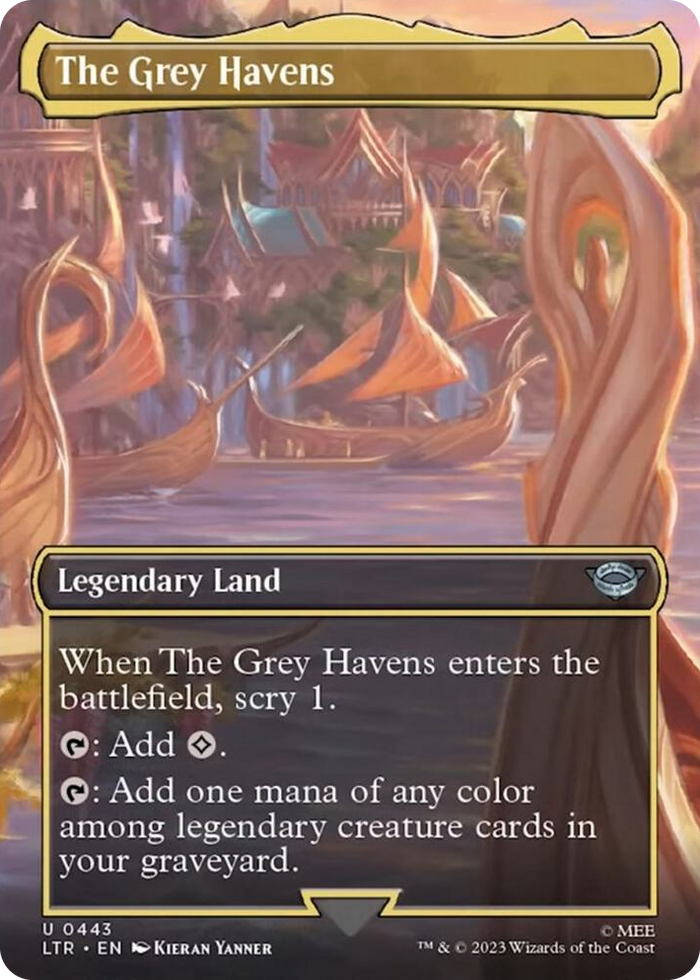 The Grey Havens (Borderless) #443 U - Universes Beyond: The Lord of the Rings: Tales of Middle-earth Pokemon card