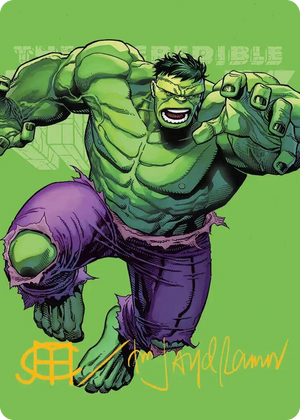 0028 The Incredible Hulk Art Card (Gold-Stamped Signature) S Art Series: Marvel Super Heroes