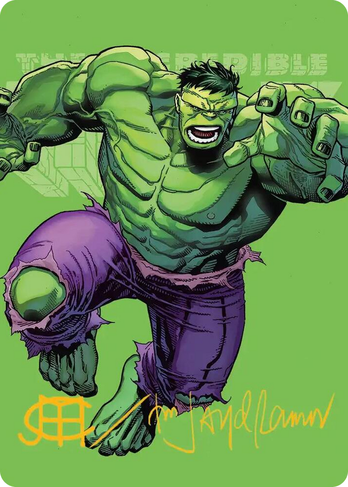 The Incredible Hulk Art Card (Gold-Stamped Signature) #28 S - Art Series: Marvel Super Heroes Pokemon card