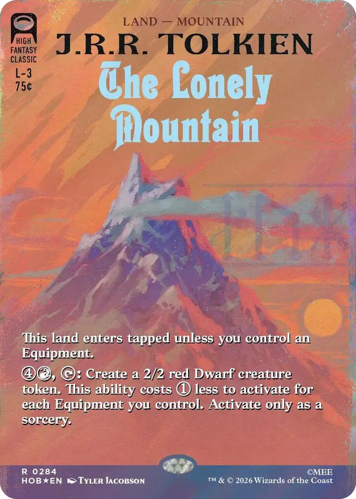 The Lonely Mountain (Borderless) (Surge Foil) #284 R - The Hobbit Pokemon card